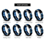 font options for inside engraving on blue & silver reagent bottle rings