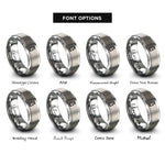 font options for inside engraving on silver reagent bottle rings