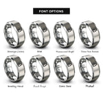 font options for inside engraving on grey reagent bottle rings