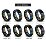 font options for inside engraving on gunmetal & blue reagent bottle rings