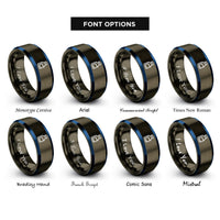 font options for inside engraving on gunmetal & blue reagent bottle rings