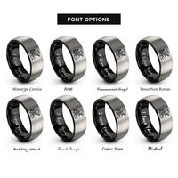 font options for inside engraving on black & gray reaper lantern rings