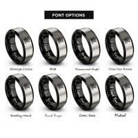 font options for inside engraving on black & silver reaper lantern rings