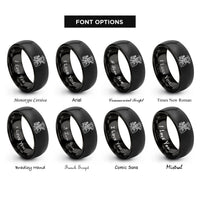 font options for inside engraving on black reaper lantern rings
