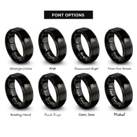 font options for inside engraving on black reaper lantern rings