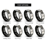 font options for inside engraving on black & silver reaper silhouette rings
