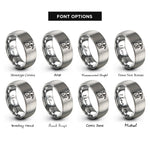 font options for inside engraving on silver reaper silhouette rings