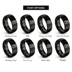 font options for inside engraving on black rear ladder rings