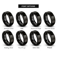 font options for inside engraving on black rear ladder rings