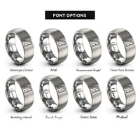 font options for inside engraving on gray rear ladder rings