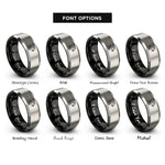 font options for inside engraving on black & grey rearing horse rings