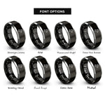 font options for inside engraving on black & silver rearing horse rings