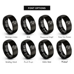 font options for inside engraving on black rearing horse rings