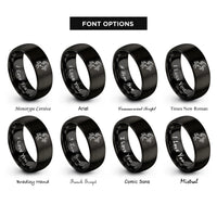 font options for inside engraving on black rearing horse rings