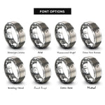 font options for inside engraving on silver rearing horse rings