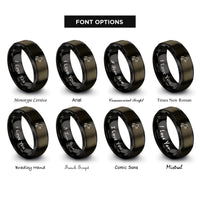 font options for inside engraving on gunmetal & black rearing horse rings
