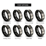 font options for inside engraving on black & gray reciprocating blade rings
