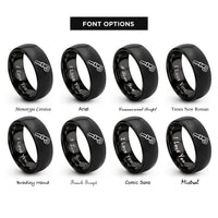 font options for inside engraving on black reciprocating blade rings
