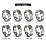 font options for inside engraving on gray reciprocating blade rings