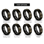 font options for inside engraving on gunmetal & black reciprocating blade rings