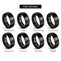 font options for inside engraving on black record crate vinyl rings
