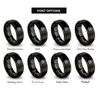 font options for inside engraving on black record crate vinyl rings