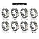 font options for inside engraving on grey record crate vinyl rings
