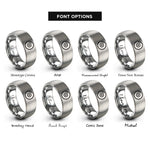 font options for inside engraving on silver record dot rings