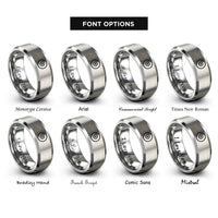 font options for inside engraving on gray record dot rings