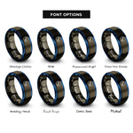 font options for inside engraving on gunmetal & blue record dot rings