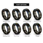 font options for inside engraving on gunmetal & blue record dot rings