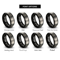 font options for inside engraving on black & grey record needle rings