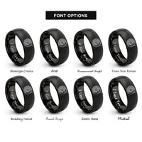 font options for inside engraving on black record needle rings