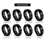 font options for inside engraving on black record needle rings