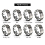 font options for inside engraving on grey record needle rings