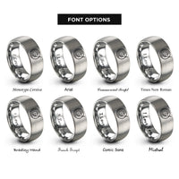 font options for inside engraving on grey record needle rings