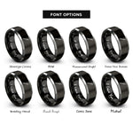 font options for inside engraving on black & gray recorder rings