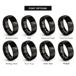 font options for inside engraving on black recorder rings