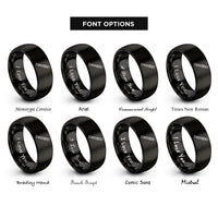 font options for inside engraving on black recorder rings