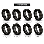 font options for inside engraving on black recorder rings