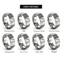 font options for inside engraving on grey recorder rings