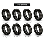 font options for inside engraving on black recovery shackle rings