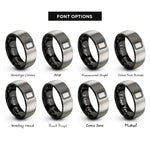 font options for inside engraving on black & silver rectangle border rings