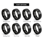 font options for inside engraving on black recursive backtracking maze rings