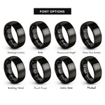font options for inside engraving on black recursive backtracking maze rings