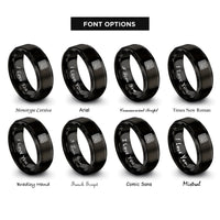 font options for inside engraving on black recursive backtracking maze rings