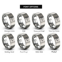 font options for inside engraving on gray recurve archer draw rings