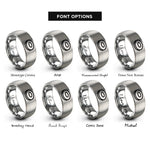font options for inside engraving on silver red blood cell rings