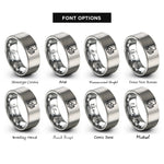 font options for inside engraving on grey red card whistle rings