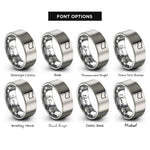 font options for inside engraving on grey red flag rings